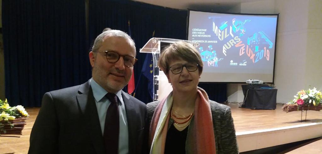 Nadia SOLLOGOUB aux côtés de Denis Thuriot lors des voeux le 25 janvier 2019