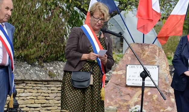 Nadia SOLLOGOUB le 1er septembre 2019 lors du 60ème anniversaire du massacre de Druy-Parigny