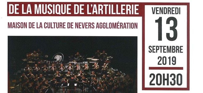 Extrait de l'affiche du concert caritatif de la Musique de l'Artillerie donné à Nevers le 13 septembre 2019