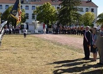 Cérémonie du 20ème anniversaire de la dissolution du 7ème régiment d'artillerie à Nevers le 13 septembre 2019 en présence de Nadia SOLLOGOUB