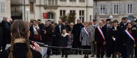 Nadia SOLLOGOUB à Nevers le 11 novembre 2019 à l'occasion des cérémonies commémoratives du 11 novembre