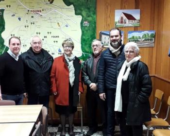 Nadia SOLLOGOUB entourée de l'équipe municipale de Fours à l'occasion de sa visite officielle le samedi 23 novembre 2019