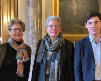 Nadia SOLLOGOUB et Geneviève DARRIEUSSECQ entourées de la famille VINCENT au Sénat le mercredi 27 novembre 2019