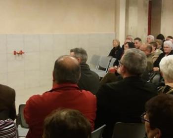 Nadia SOLLOGOUB et une partie de l'auditoire lors de la présentation de ses vœux le 1er février 2019 à Saint-Saulge